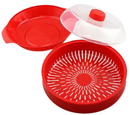 Cuiseur vapeur de cuisine – Cuiseur à légumes pour une préparation rapide des repas | Verre résistant aux hautes températures avec couvercle verrouillable, récipient alimentaire multicouche, ustensile