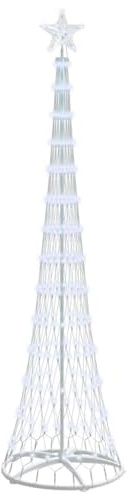 vidaXL Albero di Natale LED Bianco Freddo 70 x 70 x 250 cm Metallo, Soggiorno Moderno, luci Natalizie Resistenti, Stringhe Festive, Decorazioni per Natale, Atmosfera stagionale