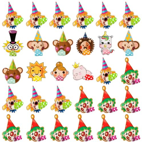 Lets Joy Fasching Tröten 30 Stück, Karneval Partytröten Kinder, Tröten Kindergeburtstag, Bunte Tröten mit Karten, Geburtstagsparty Jubel Partytröte Neujahr Partygeschenke