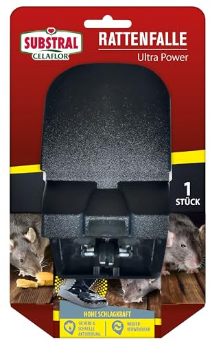 Substral Celaflor Rattenfalle Ultra Power 1 Stück hohe Schlagkraft | Einfache Aktivierung | Hohe Schlagkraft | Fangerfolg