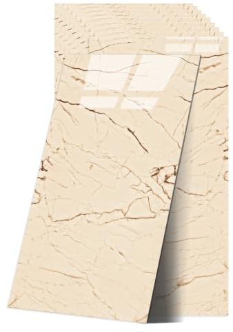 Adesivi per piastrelle in marmo, autoadesivi, per cucina, 60 x 30 cm, impermeabili, per cucina e bagno (Cachi)