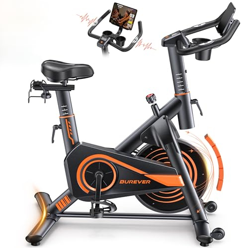 2026 Burever Exercise Bike with LCD Display, Spin Bike with APP | 0-100% Magnetic Resistance, Exercise Bikes for Home Gym Use, 15kg Flywheel, 160KG Weight Capacity