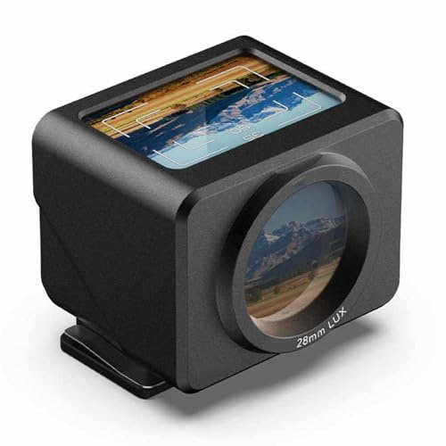 THYXGS Viseur Optique De Poitrine 28 Mm (35/50 Mm), Viseur Externe pour Appareil Photo, avec Pare-Soleil Antireflet Amovible Et Griffe Porte-réglable, pour Appareils Photo Numériques Et Argentiques