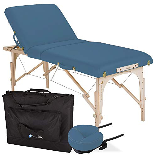 EARTHLITE AVALON TILT Tragbare Massageliege – Reiki-Endplatte, Premium Flex-Rest Gesichtswiege & Strata-Kissen, Tragetasche (76 x 185 cm)