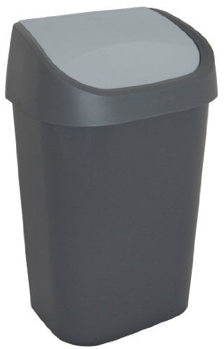 CURVER | Poubelle Mistral 25L couvercle swing, Anthracite / Gris, , 32,5x25,3x51,7 cm
