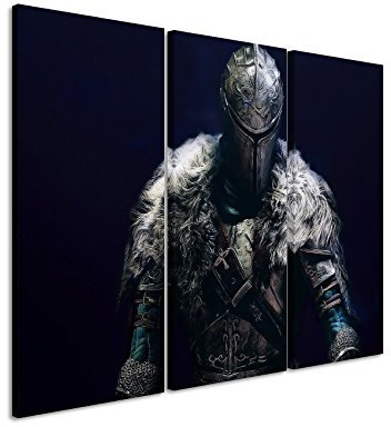 Bilderwelten Leinwandbild 3-teilig Dark_Souls_II 3x90x40cm (Gesamt 120x90cm) - Acryl-Kunstdruck auf echter Leinwand als gerahmtes Wandbild für Wohnzimmer, Schlafzimmer, Küche und Badezimmer