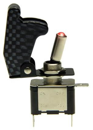 Kill Switch Carbon Auto KFZ Fahrzeug Kippschalter 12V Schalter LED 20A NOS Rot