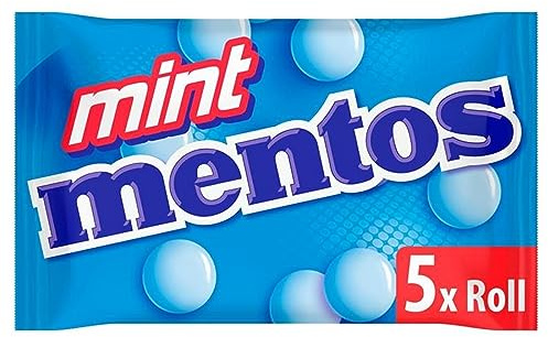 MENTOS - Soft Mints - Crisp Outer Shell and Soft Centre - Mint Flavour x 5 Rolls