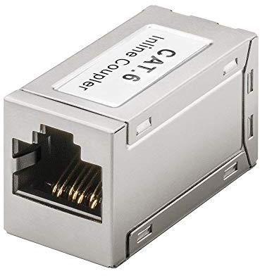 goobay RJ45 Kupplung CAT 6, geschirmter Verbinder mit Vollmetallgehäuse, als LAN Kabel Verlängerung, PoE+ fähig, Netzwerkkabel Adapter - 15217