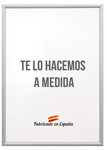 Marco a Medida para Fotos, póster, Puzzles, láminas, Diplomas y orlas. Cuadro Modelo 412-16 en Aluminio Plata Mate, con Cristal metacrilato 1.5 mm y Trasera Antihumedad. 30x46 cm
