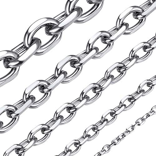 ChainsHouse Mens Cable Rolo Chain 5mm 20 Stainless Steel Mens Jewelry