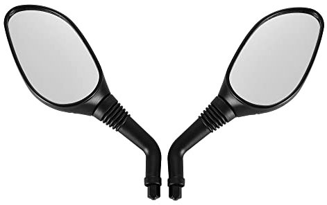 WOOSTAR 8mm Im Uhrzeigersinn Seitenspiegel Ersatz für GY6 TaoTao 50ccm 125ccm 150ccm 250ccm Roller Moped Motorrad Schwarz Packung mit 2