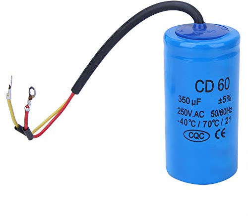 CD60 Kondensator 350uf Anlaufkondensator Startkondensator Motorbetriebskondensator mit Kabel AC 250V