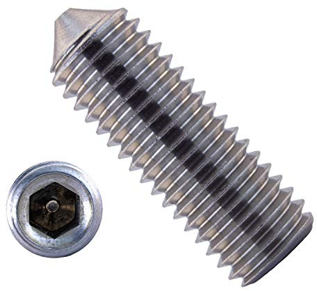 Gewindestifte mit Innensechskant u. Spitze M6x40 mm aus Edelstahl A2 (10 Stück) | DIN 914 - Madenschrauben - Wurmschrauben von MESAROS®