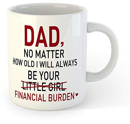 ZOROLUX Funny Father Daughter Mug - Novelty Gift Fathers Day Present Idea - Little Girl Financial Burden Dad 11oz Coffee Mug Fathers Day