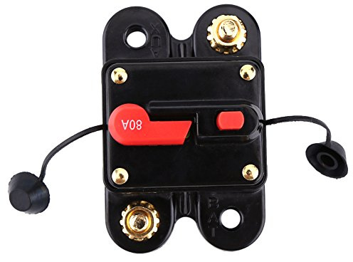 DC 12 24V Schutzschalter, 80 300A Sicherungshalter aus Legierung, rückstellbarer Sicherungsunterbrecher für Autoradio oder große elektrische Autogeräte Car(80A, 12)