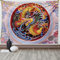 ABAKUHAUS Blume Wandteppich und Tagesdecke, Chinesischer Drache Mythische aus Weiches Mikrofaser Stoff Waschbar ohne Verblassen Digitaldruck, 230 x 140 cm, Gelb Blau