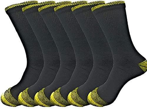 Rozgul 6 PAIRS NON ELASTIC DIABETIC MEN WORK SOCKS EASY GRIP LOOSE SOFT TOP COTTON HEAVY DUTY COMFORTABLE AND WARM SOCKS UK SIZE 6-11