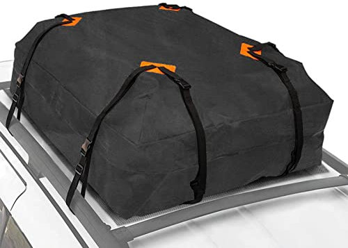 GoolRC Sac de Toit Voiture,Sac Cargo Toit De Voiture Porte-Bagages Universel Sac De Rangement Cube Sac Épaissi 600D Étanche pour Voyage Camping(Noir)