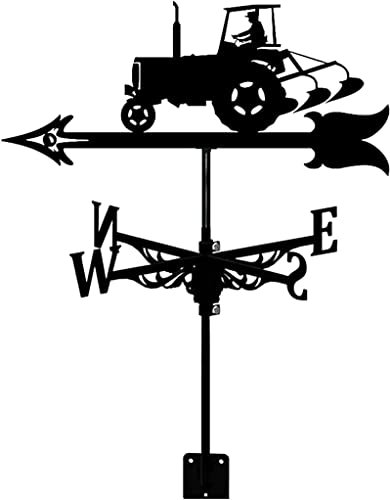 TAISK Bauernhaus-Wetterfahne Dachmontagestange Wetterfahne Windrichtungsanzeige Outdoor Metallhalterung Windfahne Messwerkzeug für Gartenhof – Traktor (C) (D)