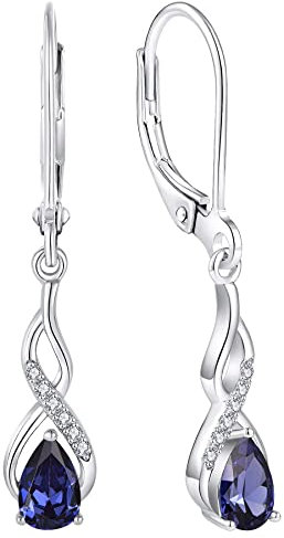 YL Unendlichkeit Ohrringe 925 Sterling Silber Dezember Geburtsstein Tansanit Zirkonia Ohrringe für Damen