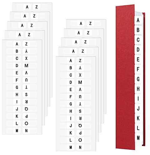 260 Stück Index Tabs Selbstklebende Register A-Z Alphabetische Registerregister, Transparente Register Tabs Aufkleber für Ordner Notebook Datei