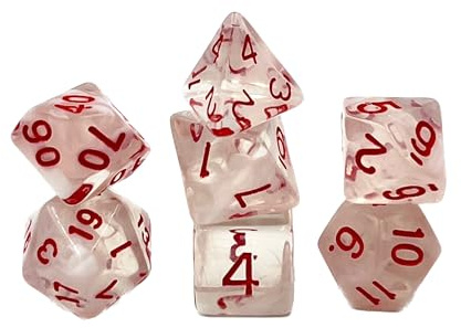 Dice4friends Würfelset Frosted: Red Princess (7)