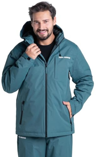Kirkjubøur® Skadi Herren Skijacke mit Kapuze und Schneefang, wasserabweisendes Material, lockere Passform, optimaler Wind- und Wetterschutz (as3, alpha, l, regular, regular, Blau)