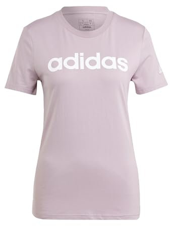 adidas Damen Essentials Slim Logo Tee, Preloved Fig/White, XL
