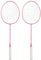 Badminton Set,2 Stück/Set Badmintonschläger Iron Alloy mit 3 Federbällen,Badmintoneimer und Schlägertasche für Anfänger Student Training,Pink K1134