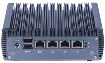 HSIPC Celeron J4125 Quad Core Firewall Micro Appliance, Mini PC, Nano PC, Router PC with 16G RAM 512G SSD, 4 RJ45 2.5GBE NIC AES-NI Compatible with Pfsense OPNsense