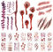 Angozo 16 Sheets Scar Tattoo Sticker，Halloween scar tattoos Stickers with Fake Scab Blood,zombie tattoo,halloween scar makeup,halloween face sticker, halloween tattoo sticker