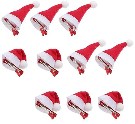 NOLITOY 12st Weihnachtsmütze Haarnadel Mini-nikolausmützen-clip Haarbekleidung Für Mädchen Nikolausmütze-haarspangen Weihnachtsmütze Spangen Hut Fräulein Legierung Geschenk Weihnachtsbaum