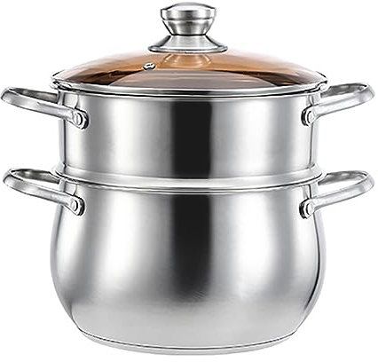 Troupmiye Couscoussier Induction, Cheap Couscoussier, Inox Couscoussier Induction (Color : Stainless, Size : 24x25.5x22cm)