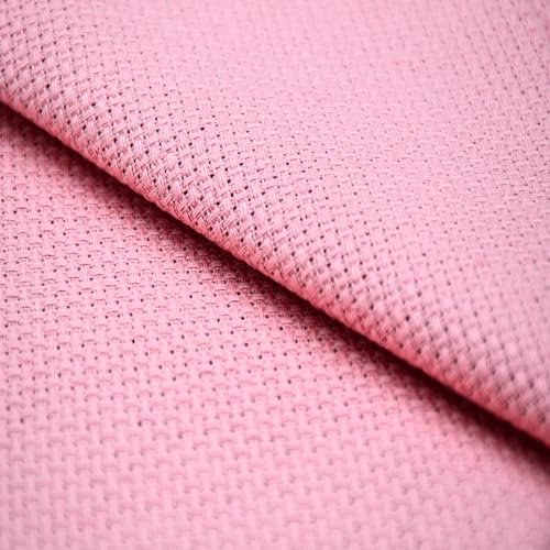 Aida-stoff Virginia Tex Kreuzstich Stickerei COUNT 11, Aida Stoff 100 cm x 150 cm Rosa 100% Baumwolle, hochwertiger Stoff zum Sticken und kreativen Handarbeiten (Rosa)