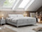 MKS MEBLE Boxspringbett 120x200 ohne Kopfteil mit Bettkasten, Bett 120x200 niedriges Kopfteil, Polsterbett 120x200 ohne Kopfteil - Less - Hellgrau Velvet - H3