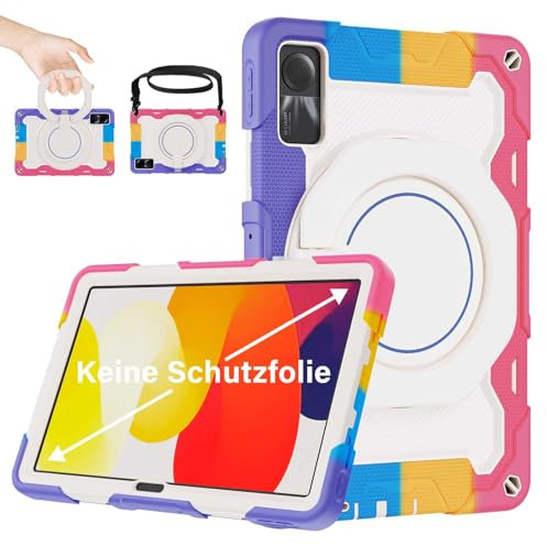 ROISKIN Custodia per Xiaomi Redmi Pad SE 2023 11 pollici, custodia antiurto per Redmi Pad SE con portapenne e supporto girevole e tracolla, rosa