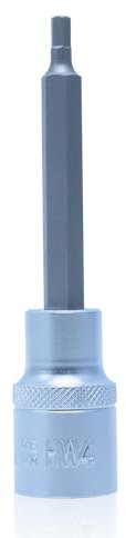 CCLIFE Douille Hexagonale de 1/2 4 mm CR-V Acier S2 Pour Clé à Douille 100 mm Longueur 1 PCS HW4