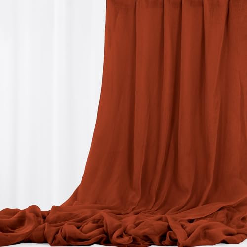 Terrakotta Käsetuch Dekostoff für Tischläufer Hochzeitsbogen Querbehang, Weich Dünn Drapierungsstoff DIY Käsetuchstoff für Stuhlschärpe Servietten Hochzeitsdekoration - 9,2 m x 90 cm