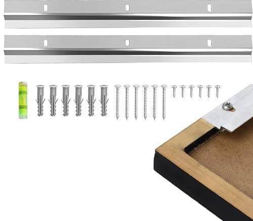 AEIOPRS 2 pcs Rail Fixation Miroir Lourd Z Support de Montage Crochet Fixation Cadre Lourd Supports pour Photos Miroirs Connecteur Meubles