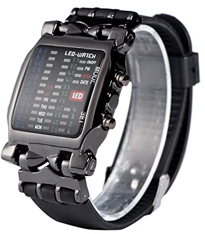 LED Binary Watch, Accurate Travel Time Easy Maintenance, Soft Comfortable Wrist,for Men Women