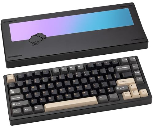 CutiePcs WOBKEY Rainy 75 Aluminum HMX Switch Mechanical Keyboard with Superior Acoustics, Wired, BT, 2.4G wireless Connectivity (Lite - Black)