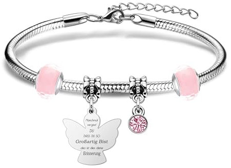 Aosyoisk Engel Armband für Frauen, Engel Glücksbringer, Verstellbare Silber Armband Schmuck Geschenk für Mädchen
