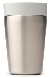 Brabantia - Mug Isotherme Make & Take Light Grey (0.2L) étanche & Isotherme avec Couvercle Smart Click. Garde les Boissons Chaudes pendant 6 Heures & Froides pendant 8 Heures.