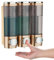 modunful Shampoo and Conditioner Dispenser, Shower Dispenser 3 Chamber No Drill Shampoo for Shower Wall Mounted Body Wash for Bathroom,Large Capacity,Gold