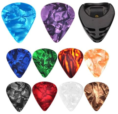 10/20 Stk Plektron Gitarre - 0.46MM Mehrfarbige Gitarrenplektren | Bunte Gitarrenplektren Mit Plektrenhalter | Für Akustik Gitarre, Gitarre, Ukulele, Klassische Gitarre, E-gitarre, Zubehör Für Gitarre