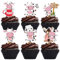 36 piezas cupcakes Topper vaca lechera decoración para tartas temática granja cumpleaños para baby shower vaca, granja animal zoológico temas niños niños niñas cumpleaños fiesta