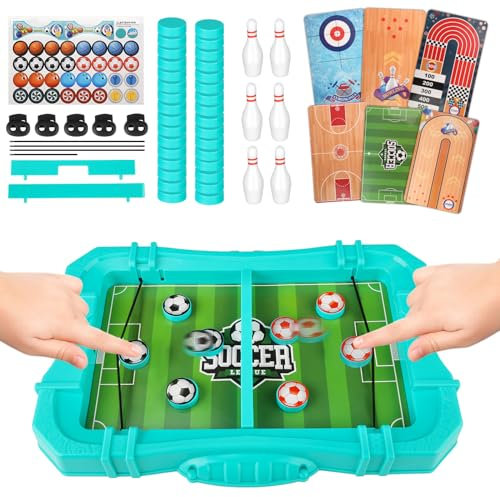 Tisch Hockey Spielzeug, 6 in 1 Sling Puck Game Brettspiel Hockey Tischfußballspielzeug mit 6 Szenen für Kinder und Erwachsene