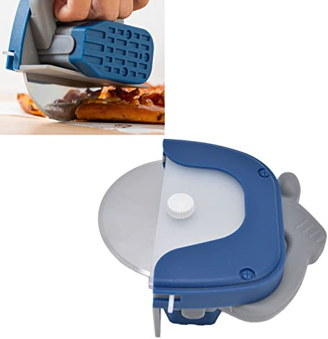 Pizzaschneider, Kreissäge, Pizzarad aus Edelstahl, rundes Pizzamesser mit ergonomischem Griff, handgehaltenes Pizzaschneiderrad zum Pizzaschneiden