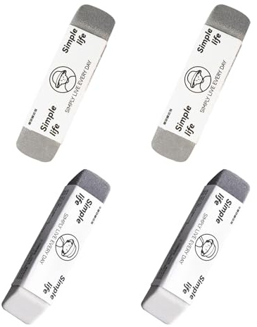 4 - Pack Sand Erasers - Frosted Erasers for Pens, Fountain Pens, and Ink - Special School and Office Supplies for Correction - Colored Pencil and Ink Eraser